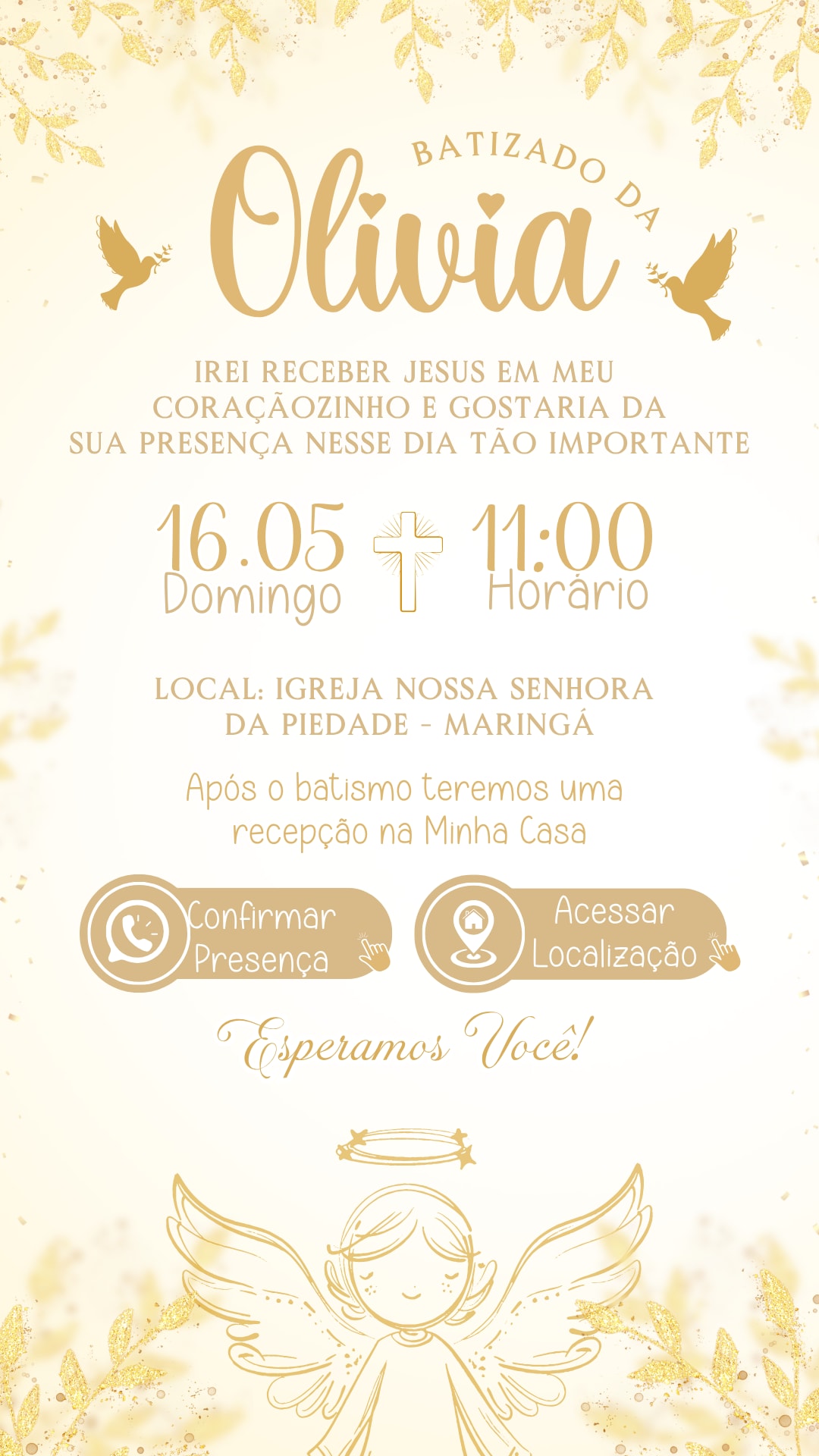 Convite Interativo - Batizado Menina — imagem principal